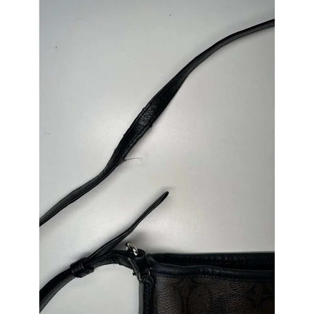 Coach Crossbody Leather Bag - Dark Brown